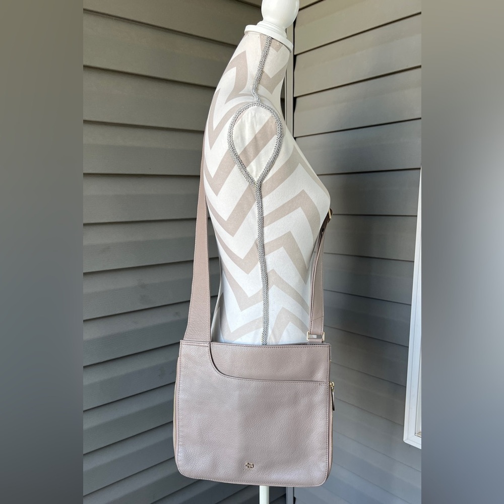 RADLEY LONDON Light Pink / Light Taupe Crossbody -Adjustable Strap Leather Bag